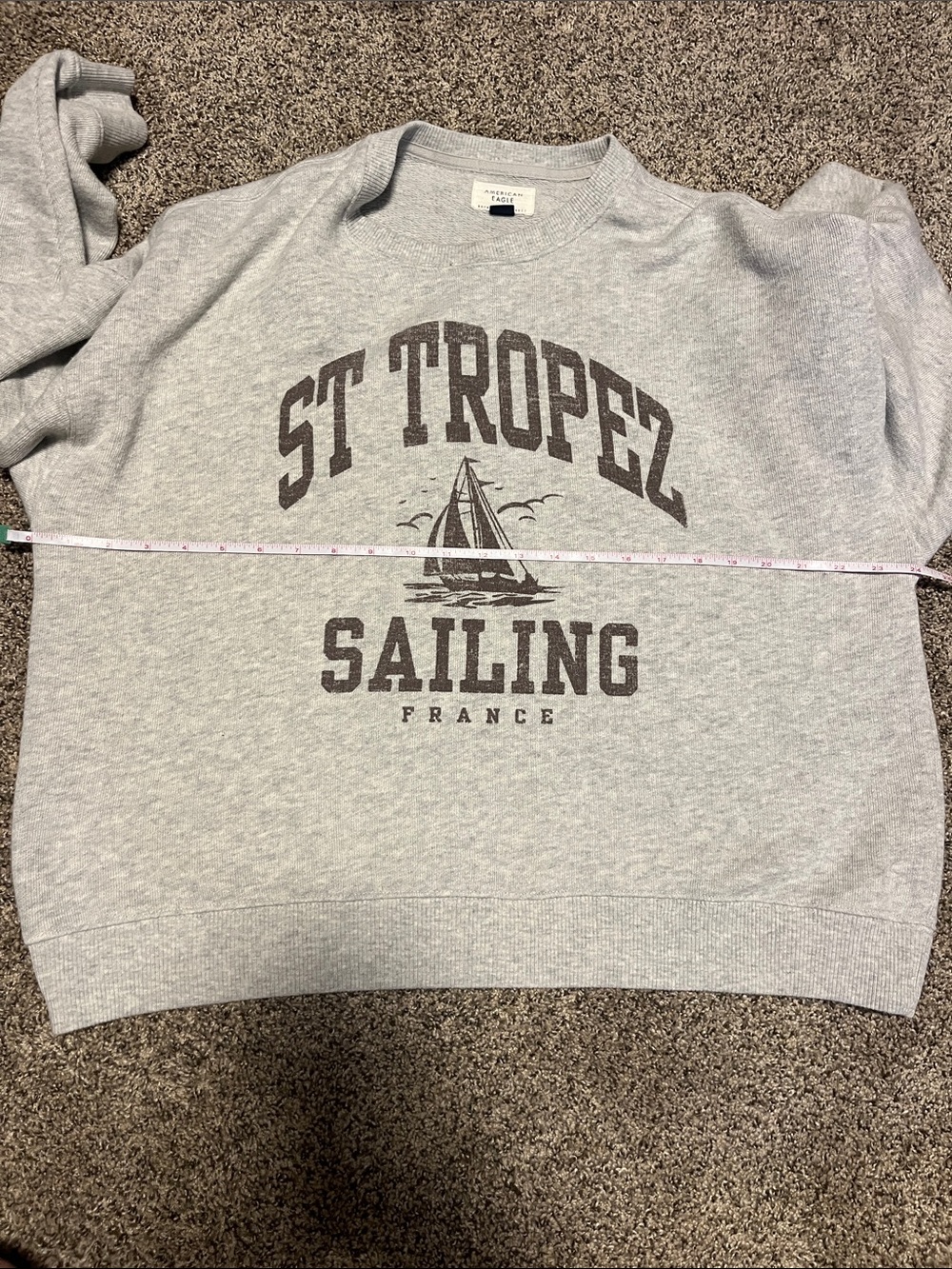 American Eagle Outfitters Light Gray Crewneck St. Tropez Sailing-Large - Picture 7 of 8